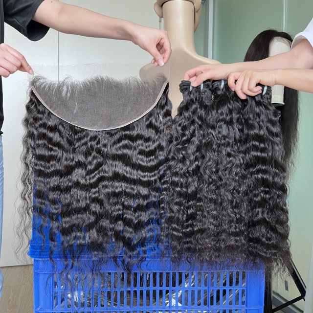 Donors Raw Hair Canbodian Wavy with 13x4 Transparent Lace Frontal