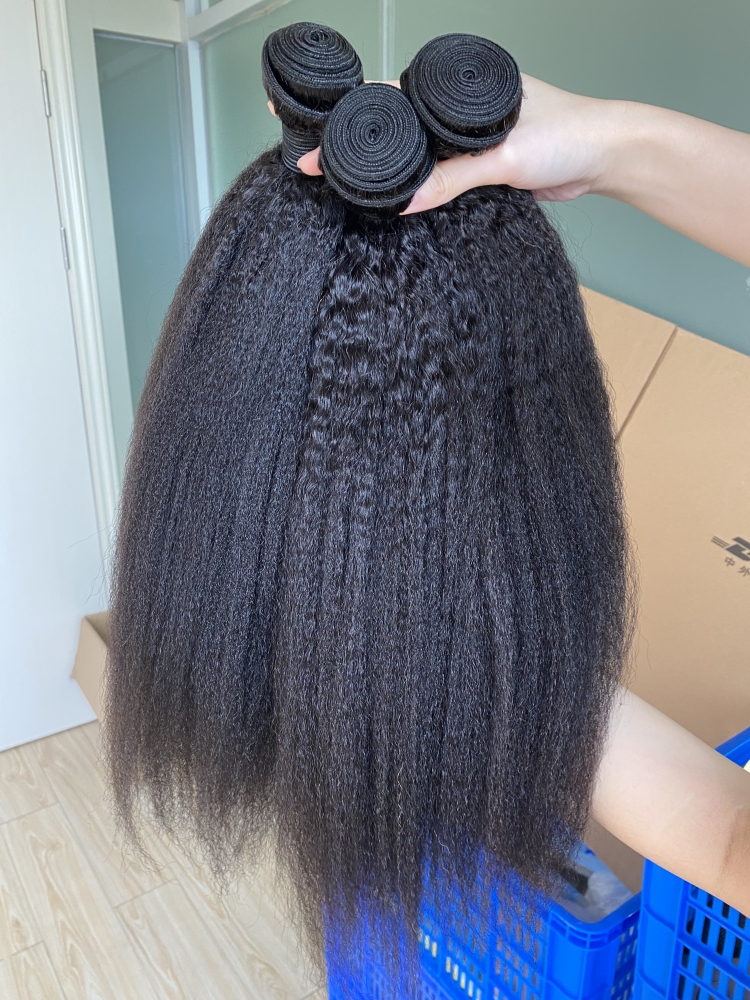 Donors 100% Mink Hair Kinky Straight with 13x4 Transparent Lace Frontal