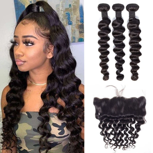 Donors Affordable Loose Deep Mink Hair with 13x4 Transparent Lace Frontal