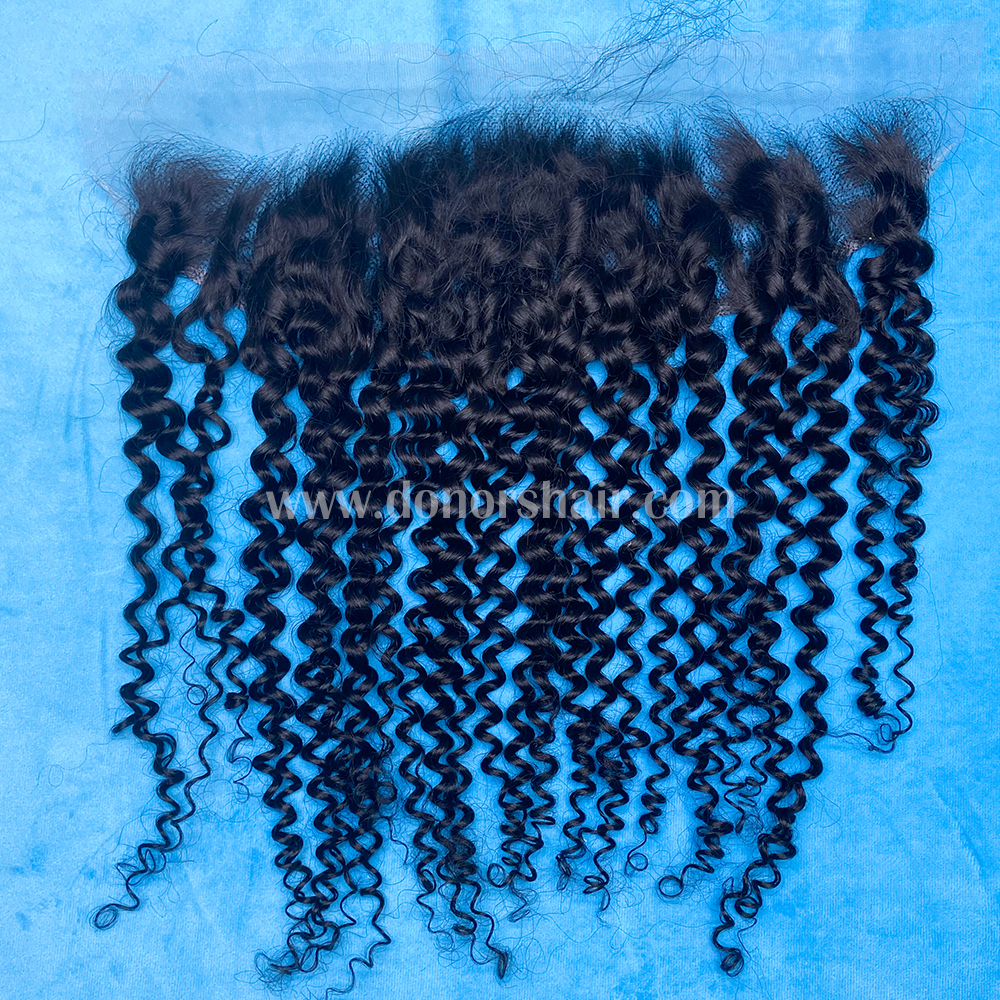 Donors 100% Mink Hair Jerry Curly with 13x4 Transparent Lace Frontal