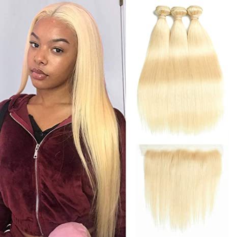 Donors Blonde 613 Straight Virgin Hair with 13x4 Transparent Lace Frontal