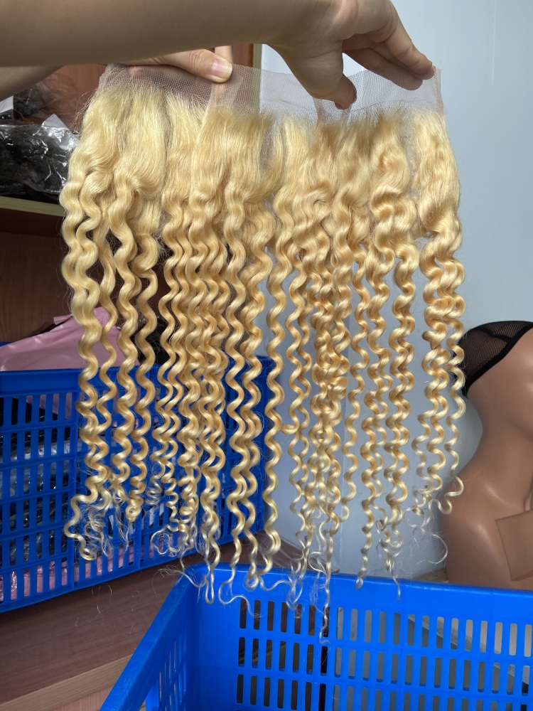 Donors 613 Blonde Color Deep Wave 4x4 Transparent Lace Closure