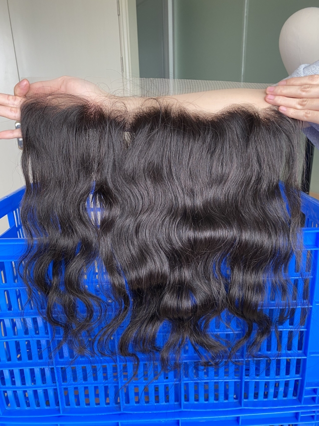 Donors Raw Hair Indian Wavy 13x4 Transparent Lace Frontal