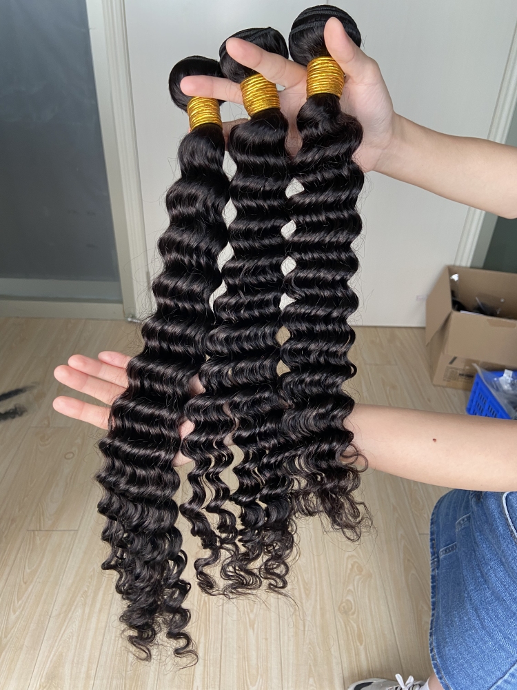 Donors 12A High Quality Deep Wave Mink Human Hair Bundle Weave for Sew In