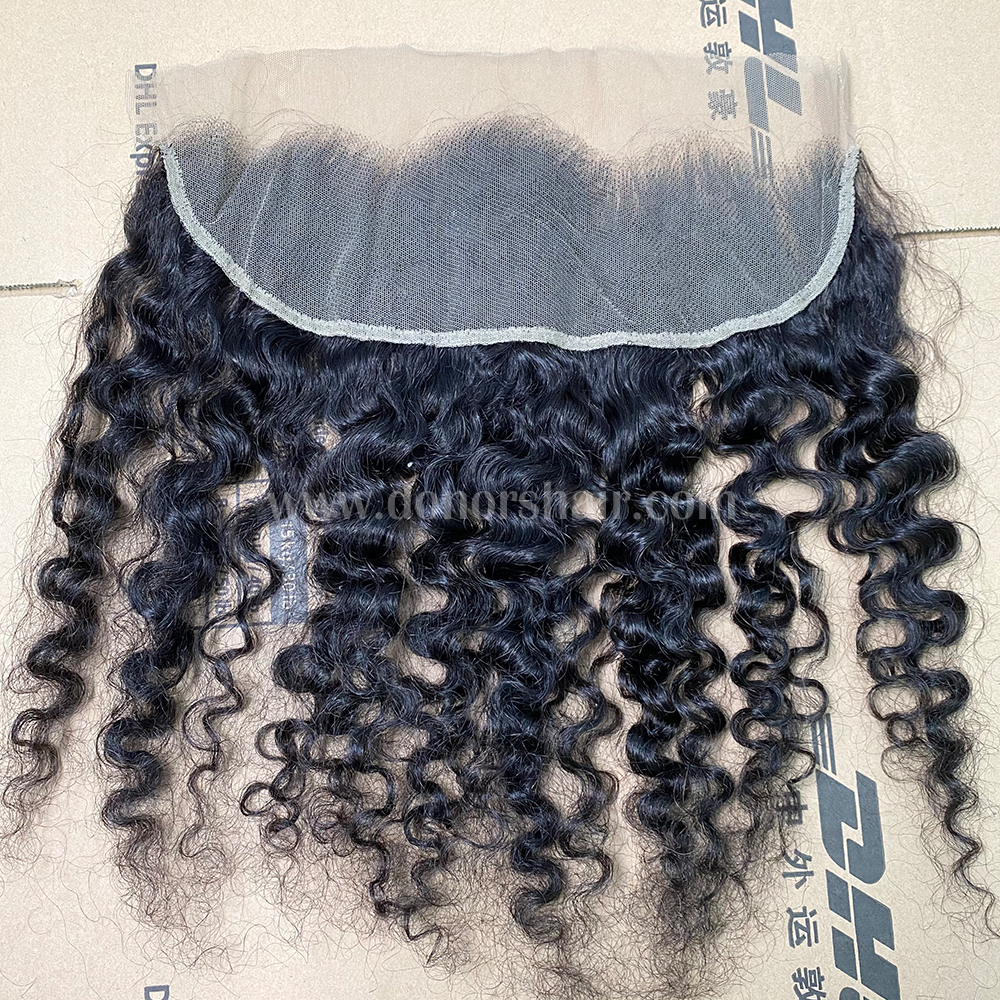 Donors Indian Curly 100% Real Raw Hair with 13x4 HD Lace Frontal