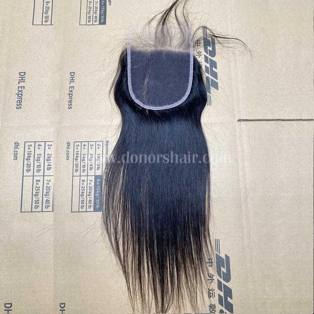 Donors Unprocessed Straight Raw Hair with 4x4 HD Lace Closure