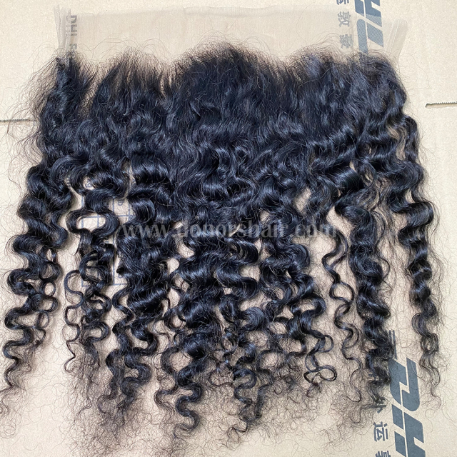 Donors Indian Curly 100% Real Raw Hair with 13x4 HD Lace Frontal