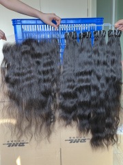 Donors 3 Bundles 100% Real Raw Hair Indian Wavy & with 13x4 HD Lace Frontal