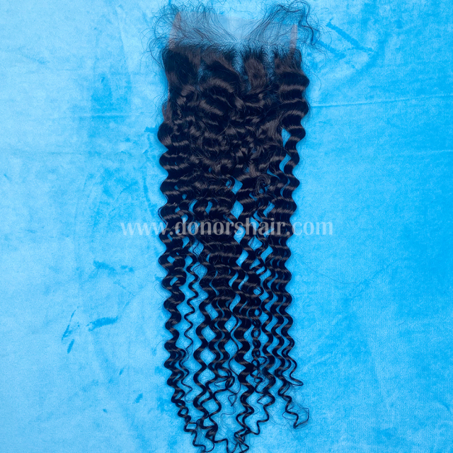 Donors Unprocessed Mink Hair Jerry Curly 3 Bundles with 4x4 HD Lace Closure