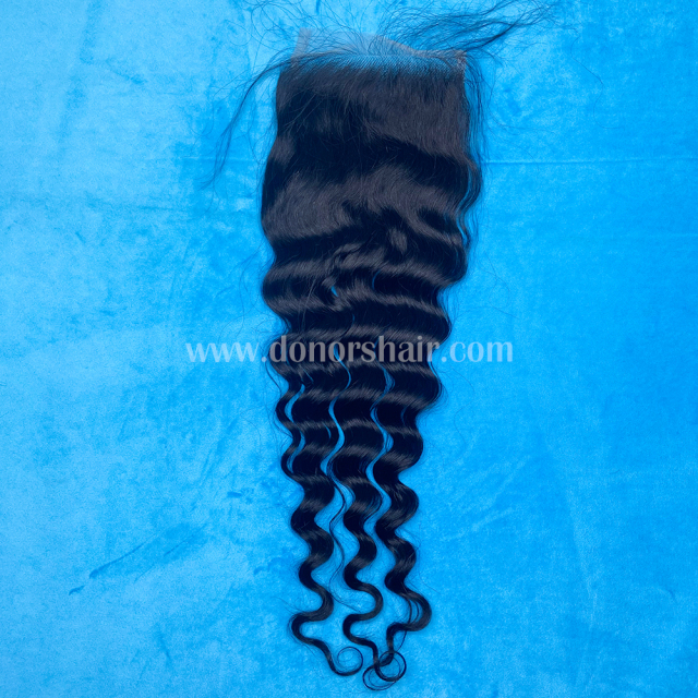 Donors 100% Mink Hair Loose Deep 3 Bundles with 4x4 HD Lace Closure