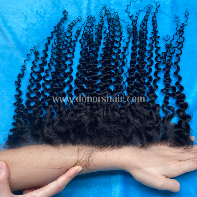 Donors High Quality Jerry Curly Mink Hair 3 Bundles with 13x4 HD Lace Frontal