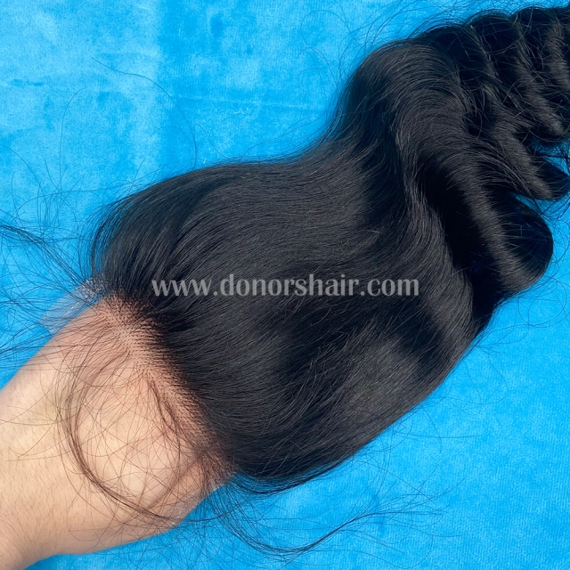 Donors 100% Mink Hair Loose Wave 3 Bundles with 4x4 HD Lace Closure