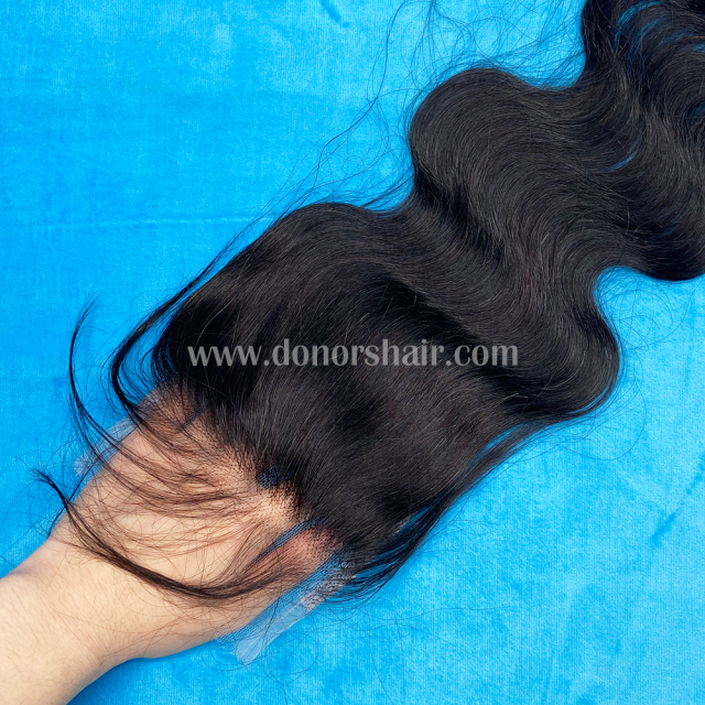 Donors Body Wave 100% Mink Hair 3 Bundles with 4x4 HD Lace Closure