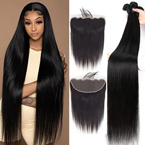 Donors 100% Mink Straight Hair 3 Bundles with 13x4 HD Lace Frontal