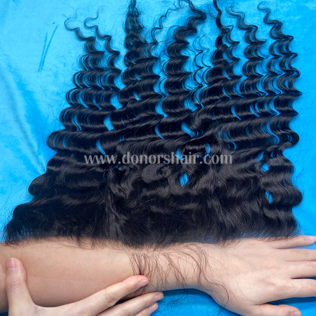 Donors Loose Deep 100% Mink Hair 3 Bundles with 13x4 HD Lace Frontal