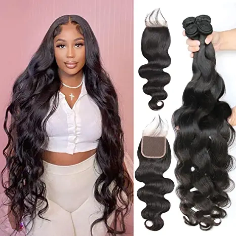 Donors Body Wave 100% Mink Hair 3 Bundles with 4x4 HD Lace Closure