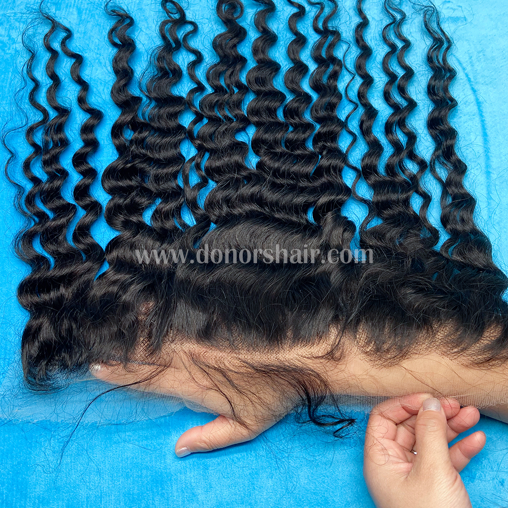 Donors High Quality Mink Hair Deep Wave 3 Bundles with 13x4 HD Lace Frontal