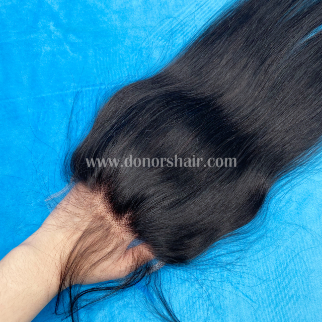 Donors Unprocessed Mink Straight Hair 3 Bundles with 4x4 HD Lace Closure