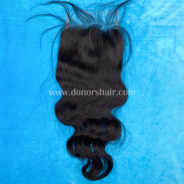 Donors Body Wave 100% Mink Hair 3 Bundles with 4x4 HD Lace Closure