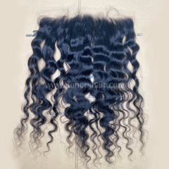 Donors Hair Raw Burmese Curly 13x6 Transparent Lace Frontal 100% Human Hair Baby Hair