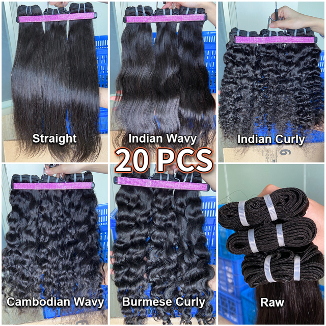 Donors High Quality RAW HAIR Bundles HAIR All TEXTURES 20 Pcs Hair Bundles Deal Free Shipping