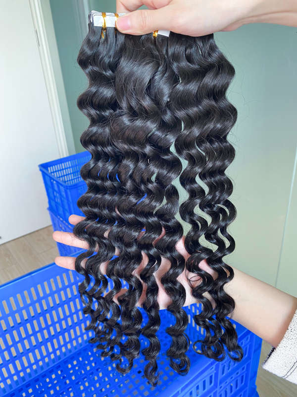 Donors 16"-30" Loose Deep Tape In Mink Human Hair Extensions 20pcs/pack