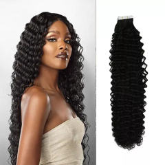 Donors Hair 16"-30" Tape in Hair kinky Curly Extensions Human Hair, Remy Tape in Hair Extensions Tape in Human Hair 50g 20pcs