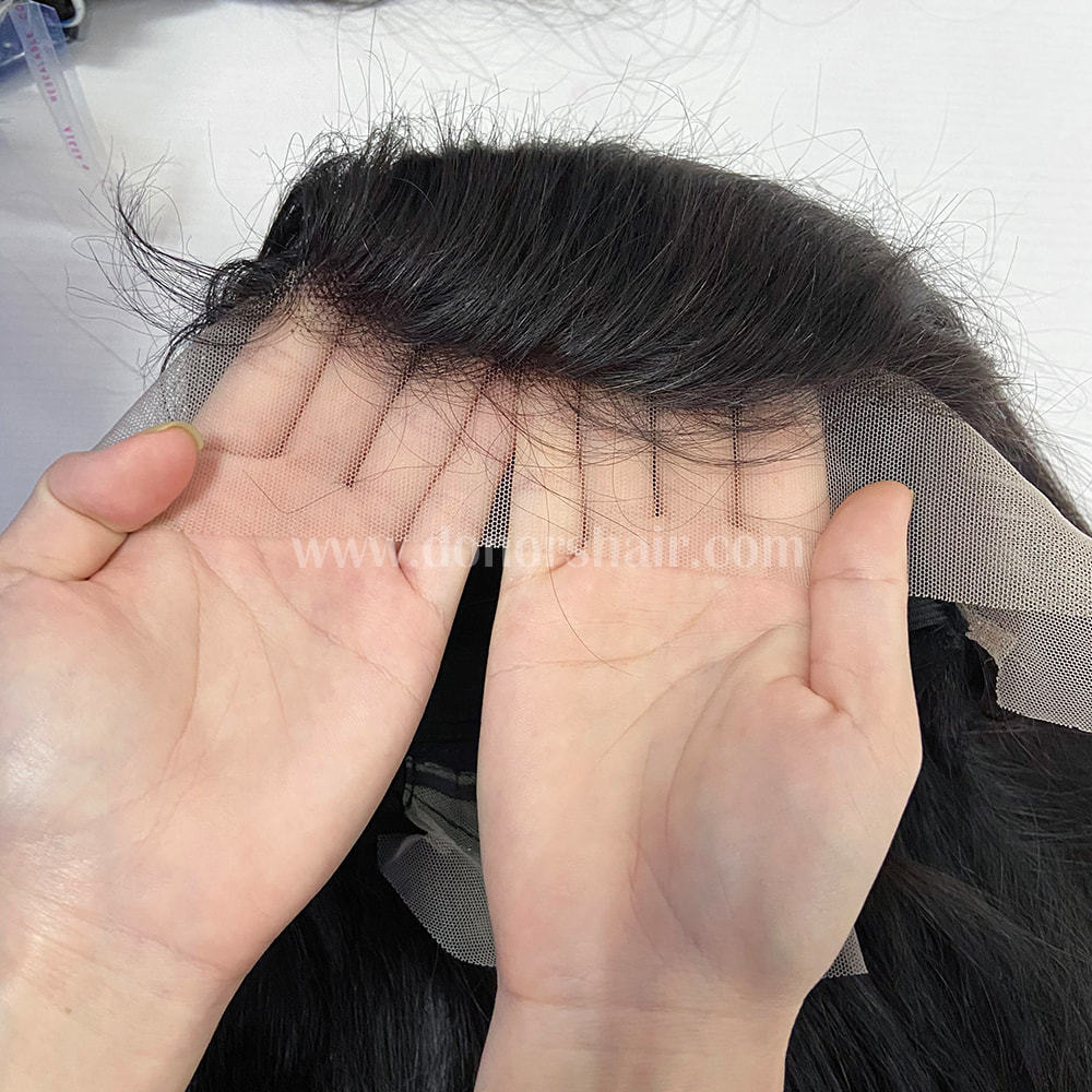 Donors Burmese Curly Raw Hair 13x4 Transparent Lace Frontal  Wig
