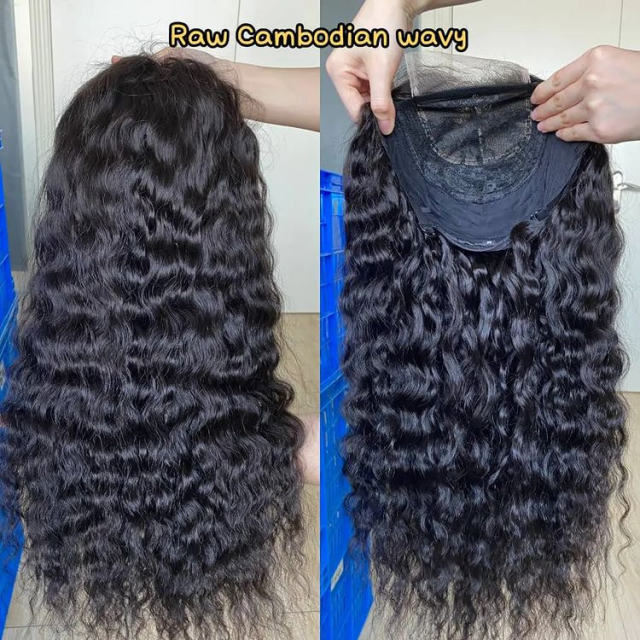 Donors Cambodian Wavy Raw Hair 5x5 Transparent Lace Closure Wig