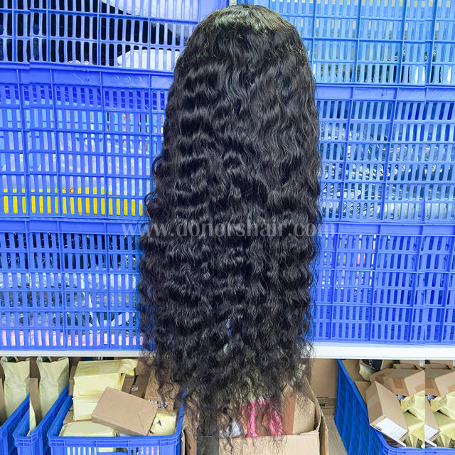 Donors Cambodian Wavy Raw Hair 4x4 Transparent Lace Closure Wig