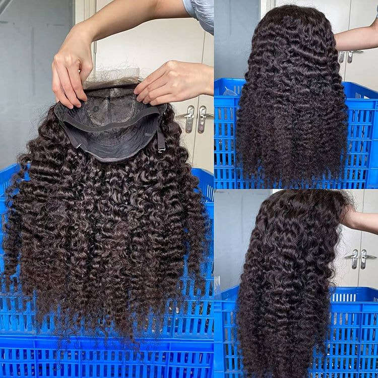 Donors Indian Curly Raw Hair 4x4 HD Lace Closure Wig