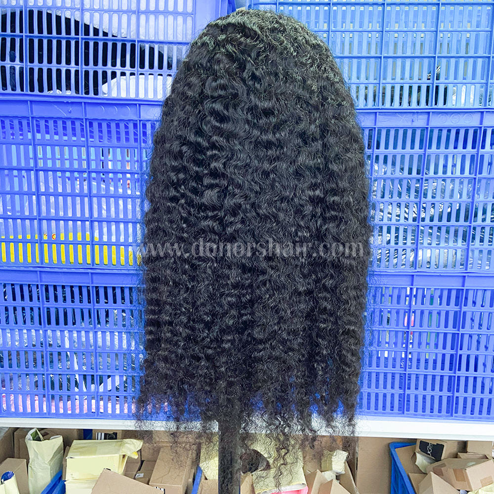 Donors Indian Curly Raw Hair 4x4 HD Lace Closure Wig