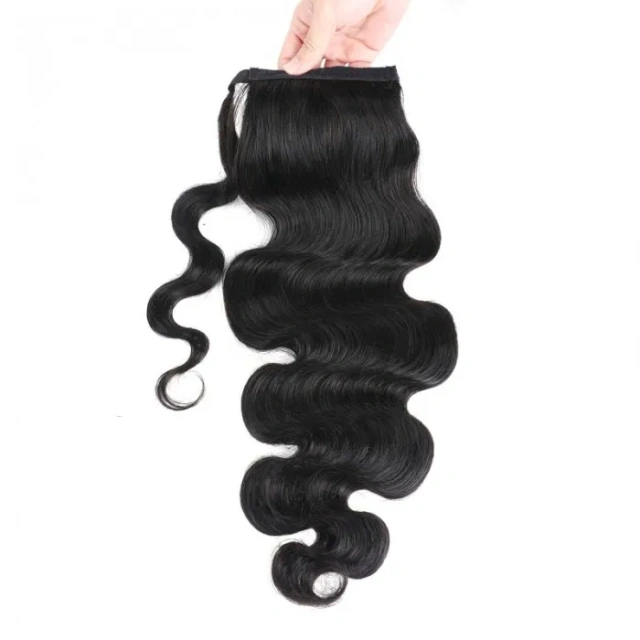 Donors Silky Body Wave Ponytail With Clip In Wrap-around Ponytail Extension Hair