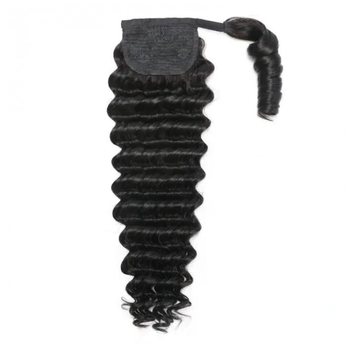 Donors Deep Wave Clip In Weave Ponytail Mink Hair Extensions