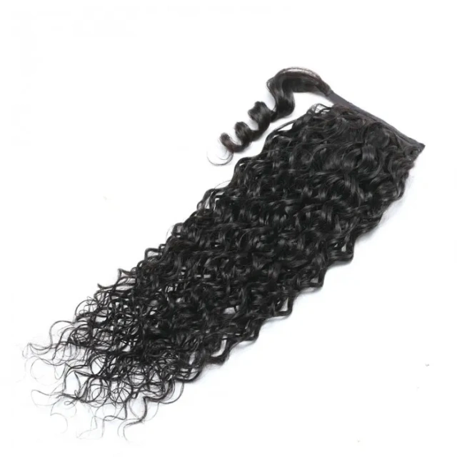 Donors Water Wave Hair Extension With Clip In Weave Ponytail Human Hair Magic Wrap Around