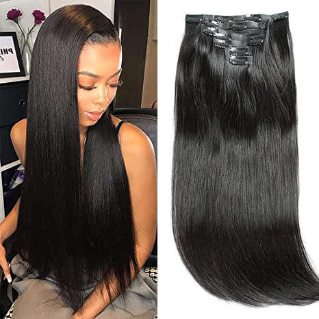 Donors Mink Hair Seamless Clip-In Silk Straight Hair Extensions 7Pcs/Set