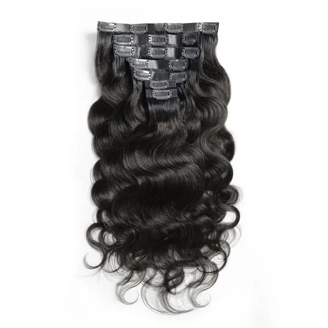 Donors Unprocessed Mink Hair Body Wave Seamless Clip-In Hair Extensions 7Pcs/Set