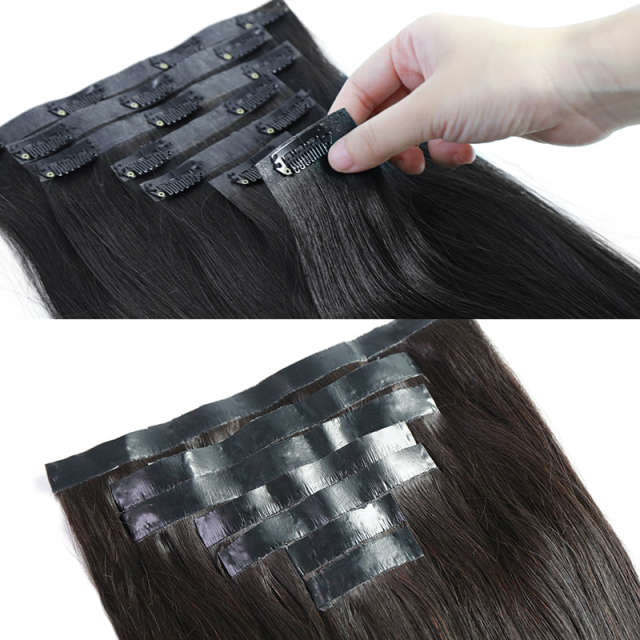 Donors High Quality Mink Hair Seamless Clip-In 100% Hair Extensions 7Pcs/Set