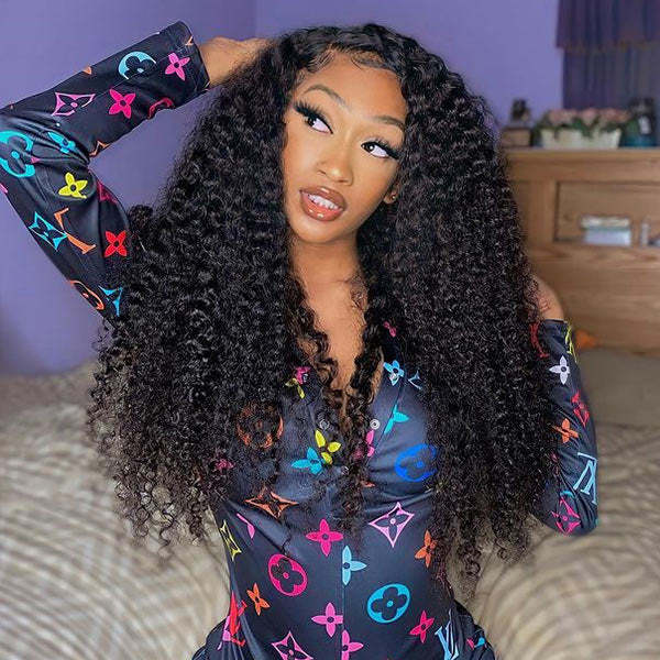 Donors Indian Curly Raw Hair 4x4 HD Lace Closure Wig