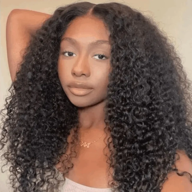 Donors Indian Curly  Raw Hair 4x4 Transparent Lace Closure Wig