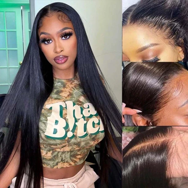 Donors Raw Straight Hair 5x5 HD Lace Closure  Wig