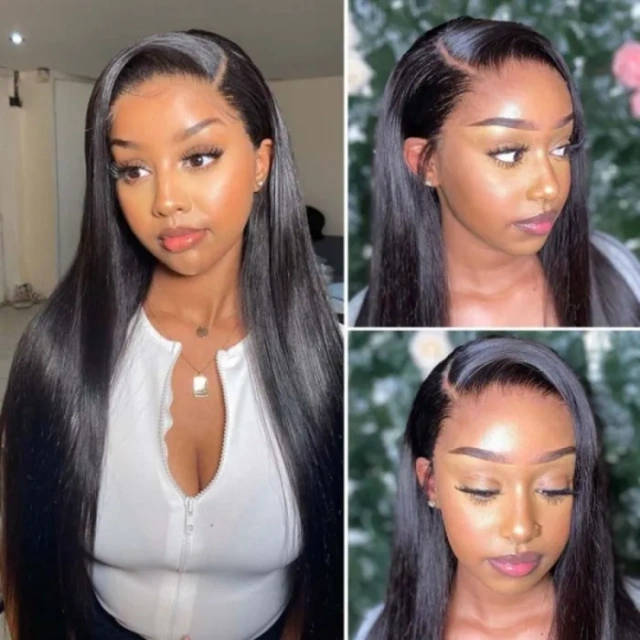 Donors Straight Raw Hair 13x4 Transparent Lace Frontal  Wig