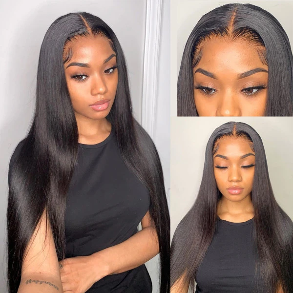 Donors Straight Raw Hair 4x4 Transparent Lace Closure Wig