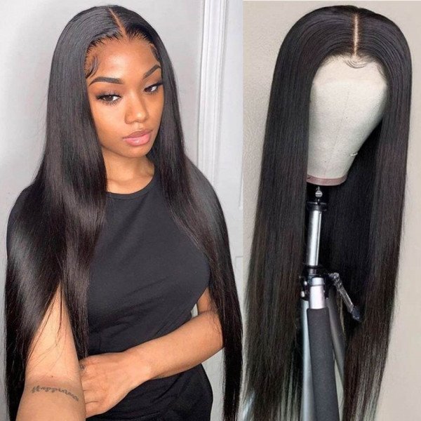 Donors Straight Raw Hair 5x5 Transparent Lace Closure Wig