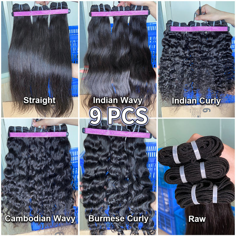 Donors Unprocessed 100% Raw Hair Weaves 9 Bundles Deal Free Shipping