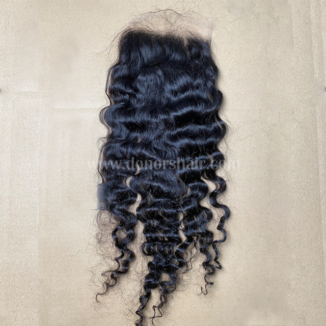 Donors 5x5 Transparent Lace Closure Best Raw Hair 4 Pcs Free Shipping