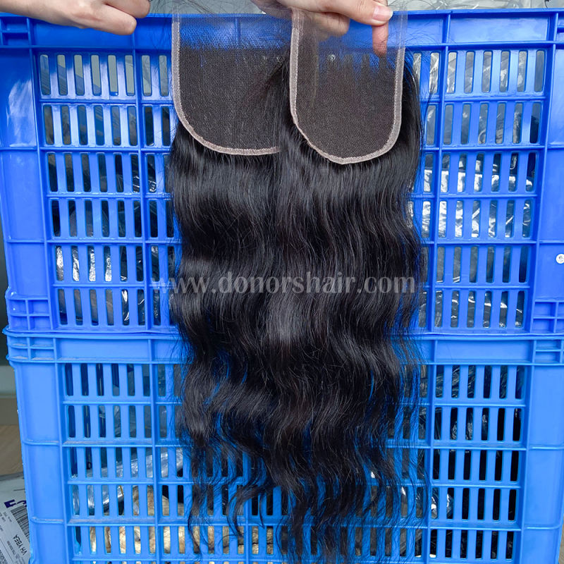 Donors 5x5 Transparent Lace Closure Best Raw Hair 4 Pcs Free Shipping