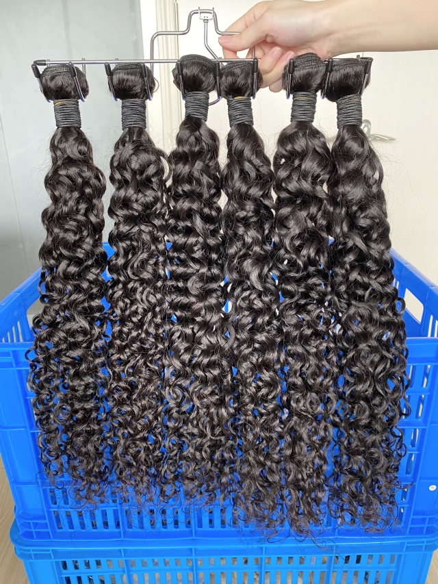 Donors Water Wave 3 Bundles Hair With 5x5 Transparent Lace Closure Mink Hair