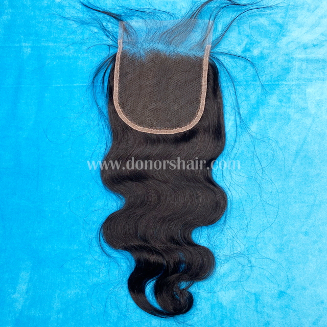 Donors Mink Body Wave Hair Weft 3 Bundles With 5x5 Transparent Lace Closure
