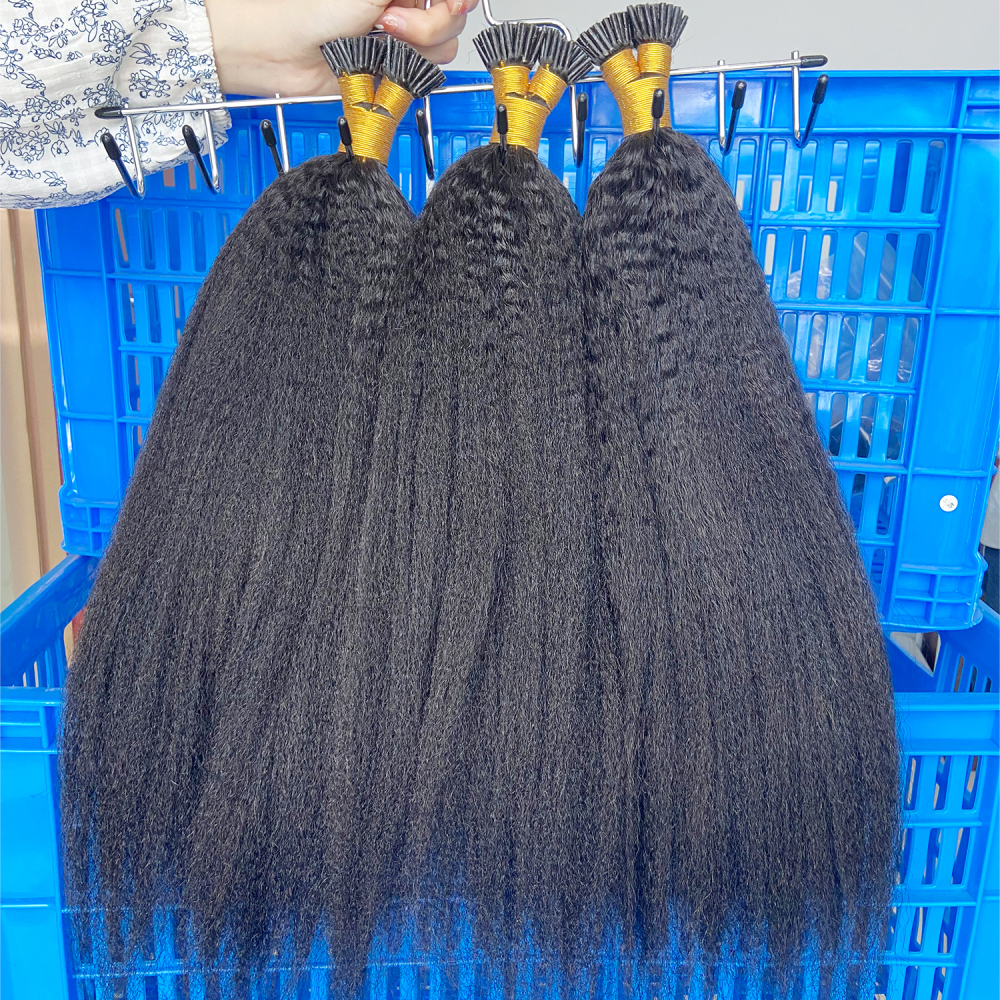 Donors Mink I Tip Hair  kinky straight  extension 100 roots/pack